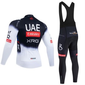 Set Fietsshirt Lange Mouw + Lange Koersbroek 2025 UAE TEAM EMIRATES Zwart